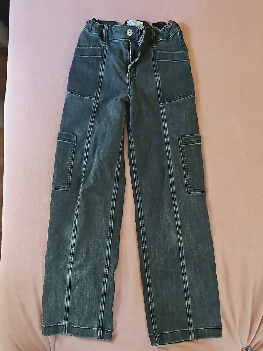 abercrombie kids gray cargo jeans